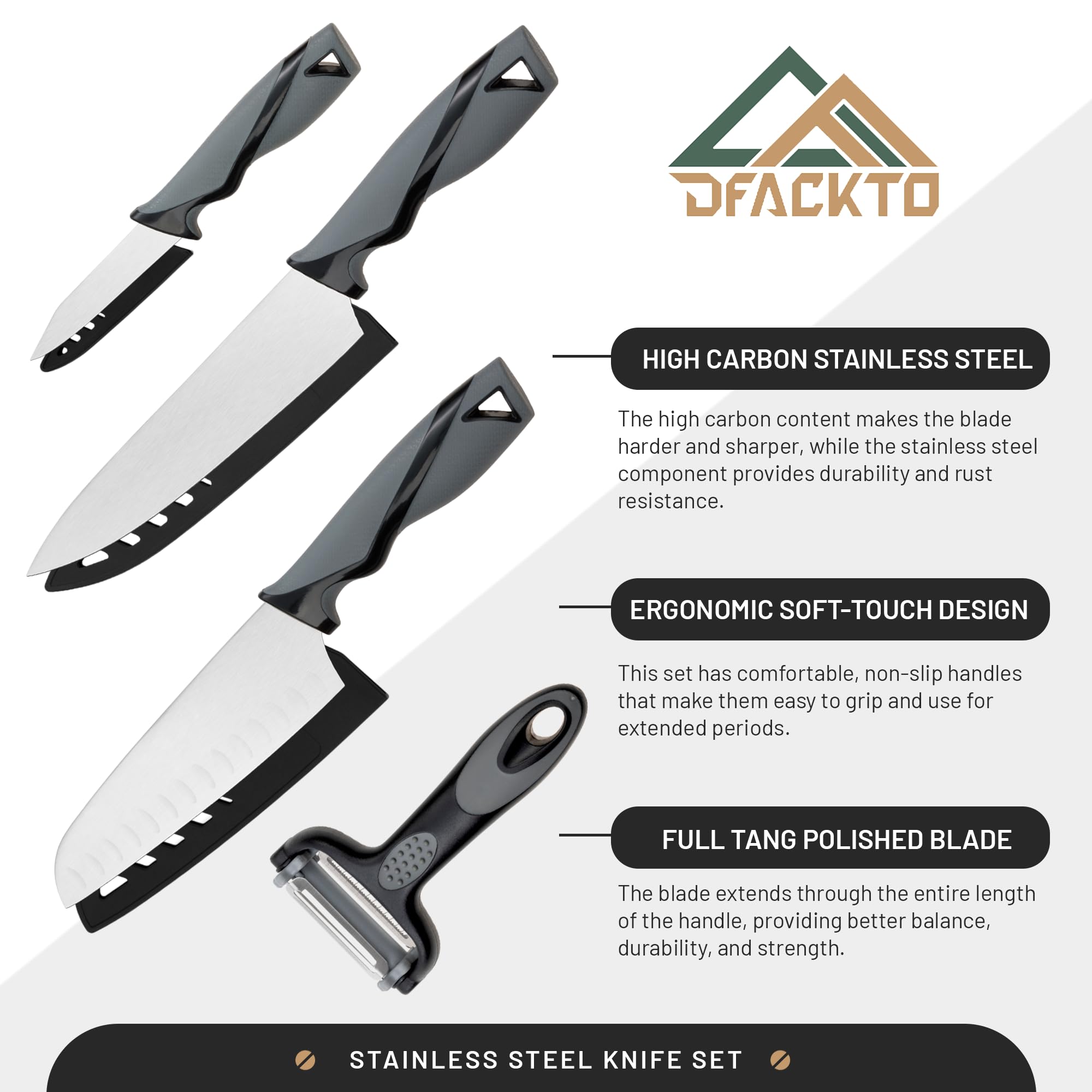 7-Piece Kitchen Knife Set with Vegetable Peeler without Block