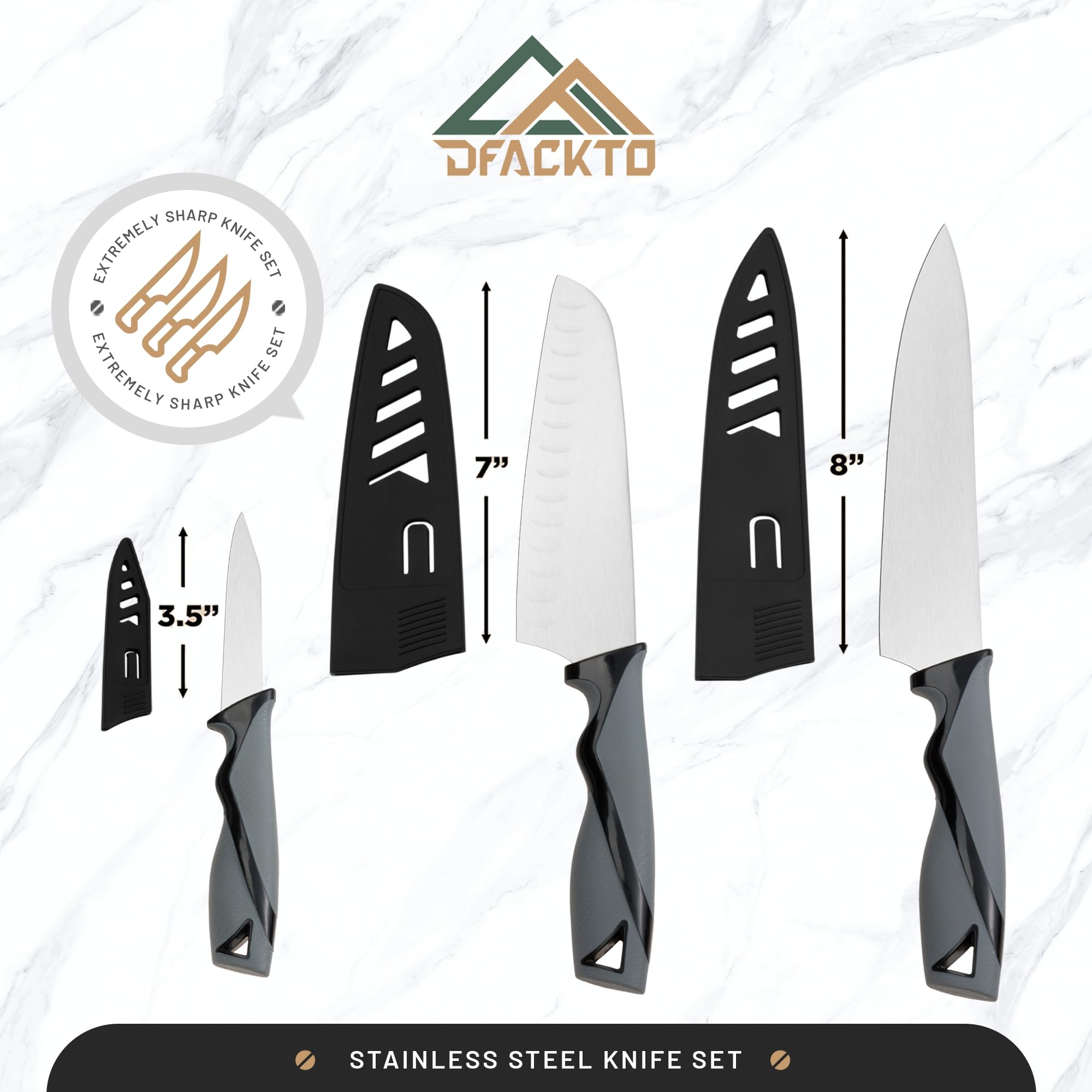 7-Piece Kitchen Knife Set with Vegetable Peeler without Block
