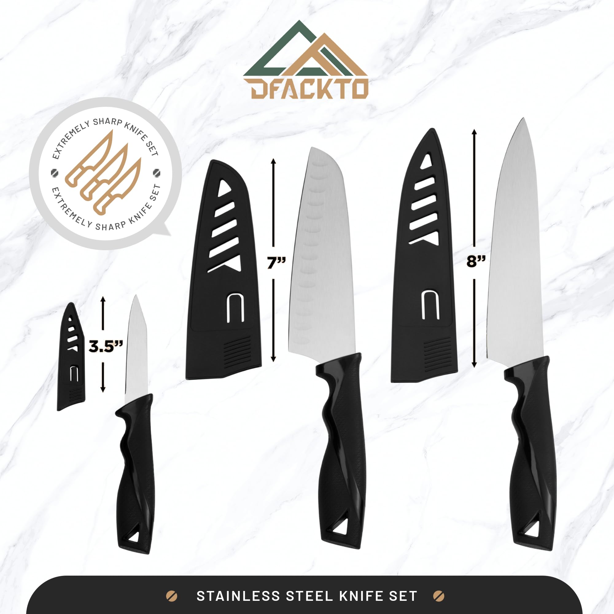 4-Piece Kitchen Knife Set with Vegetable Peeler without Block