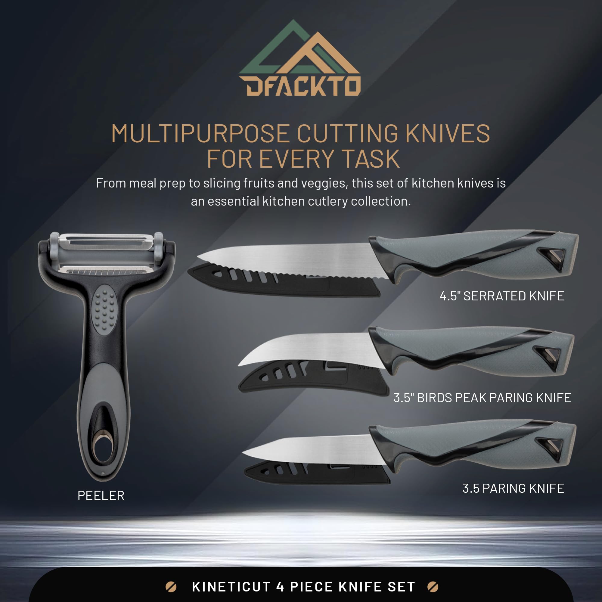 4-Piece Paring Knife Set with Kitchen Peeler