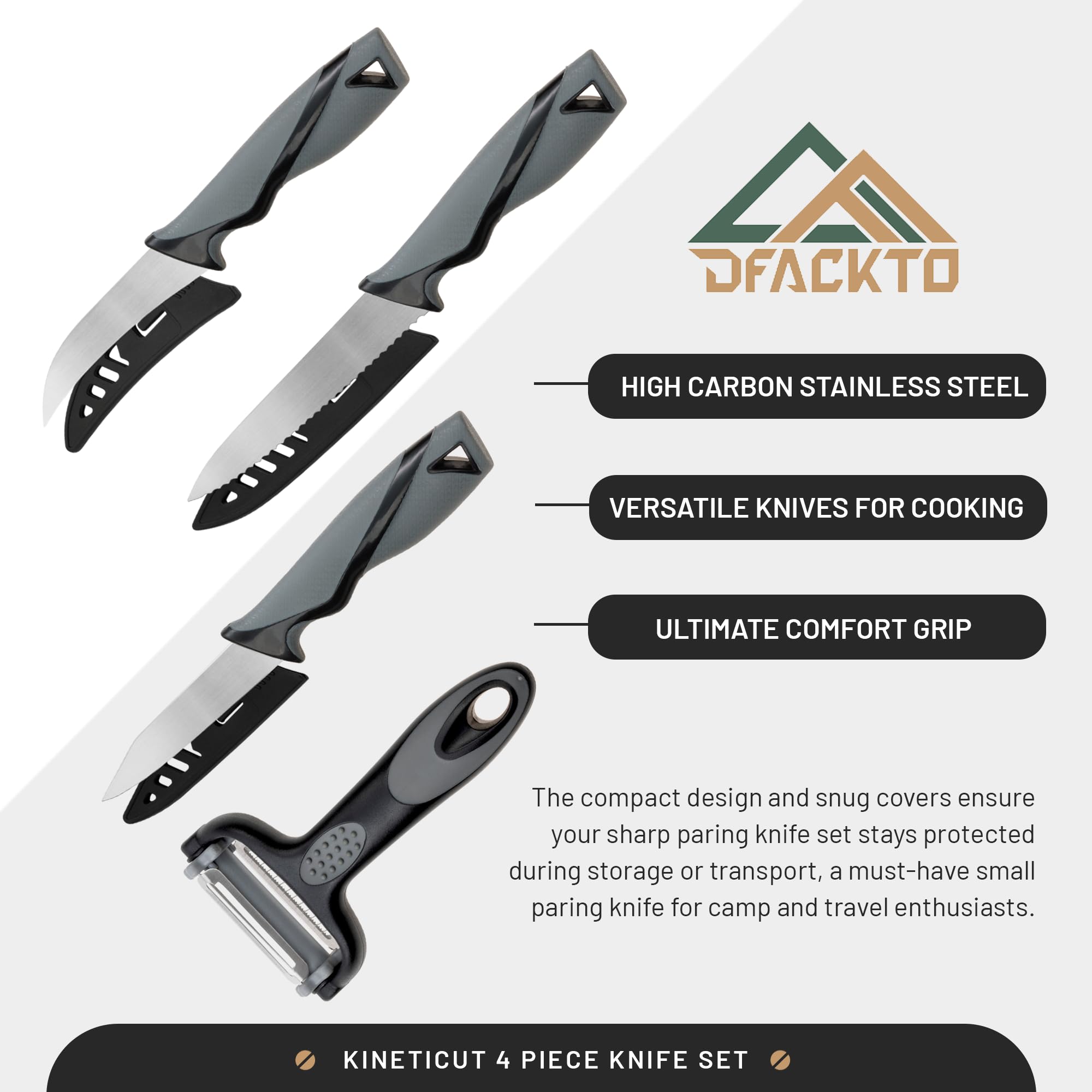 4-Piece Paring Knife Set with Kitchen Peeler