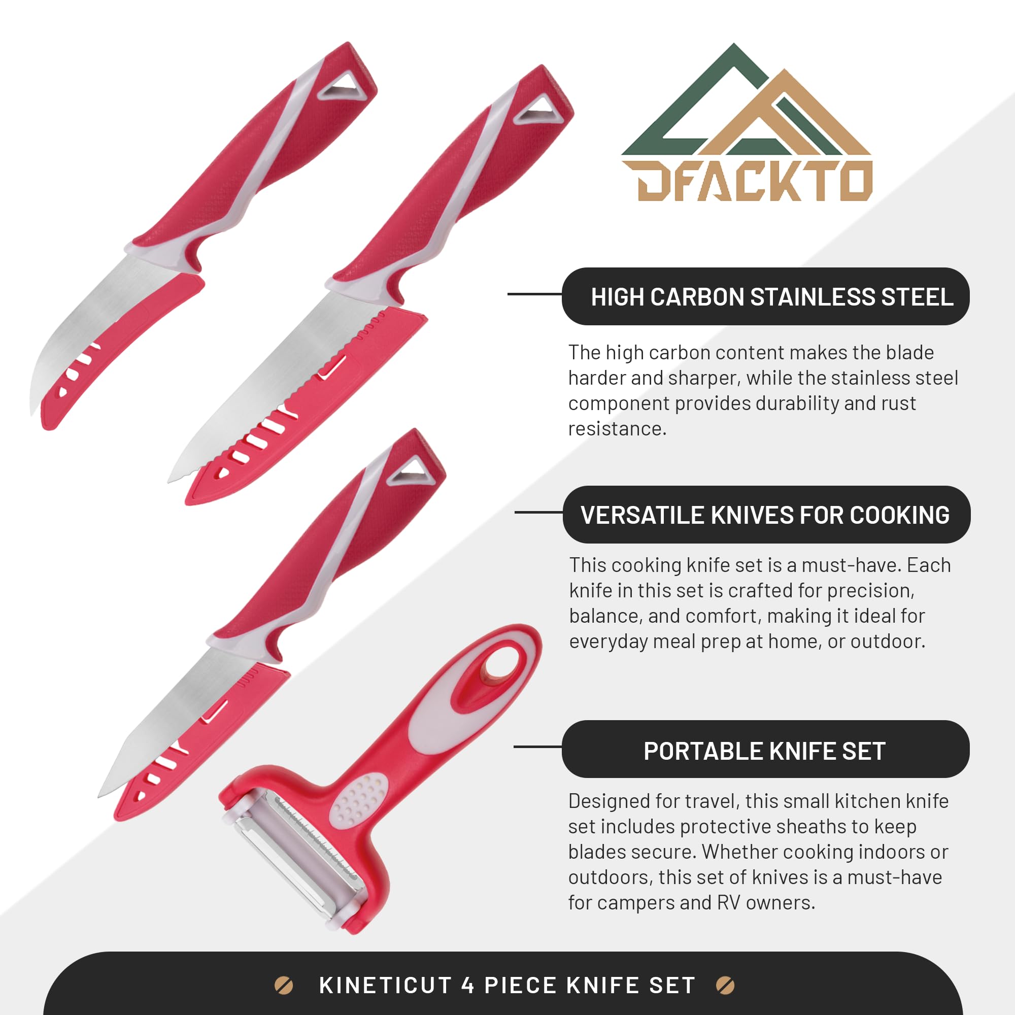 4-Piece Paring Knife Set with Kitchen Peeler