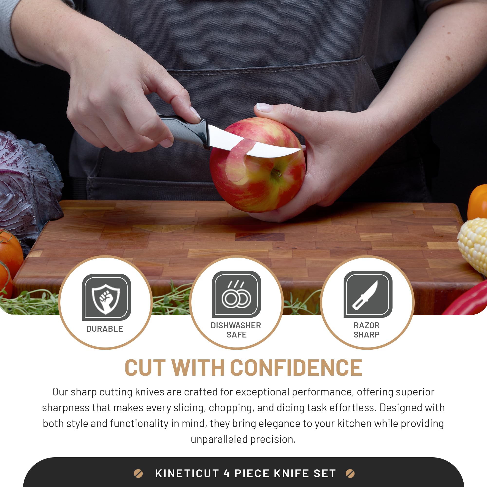 4-Piece Paring Knife Set with Kitchen Peeler