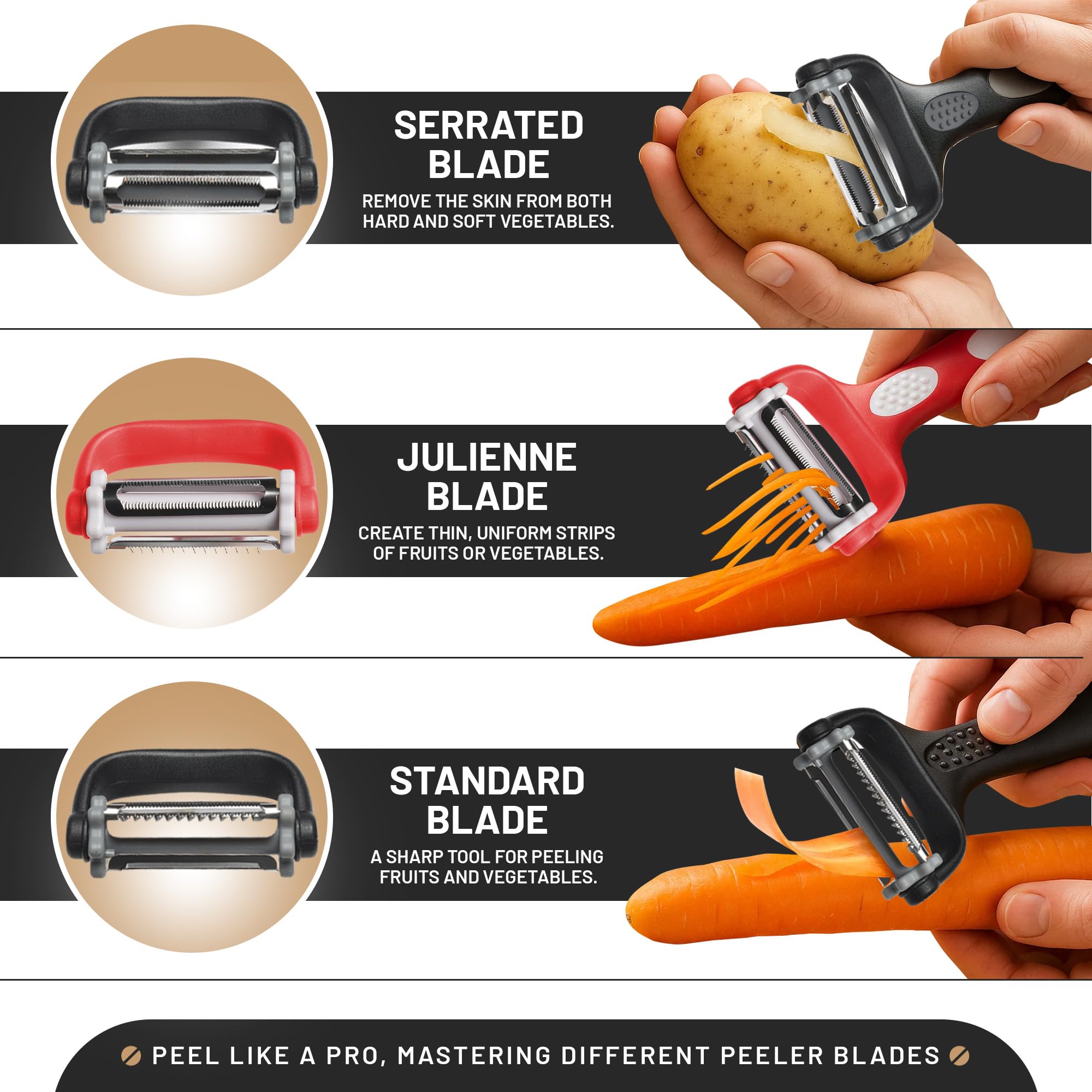 4-Piece Paring Knife Set with Kitchen Peeler
