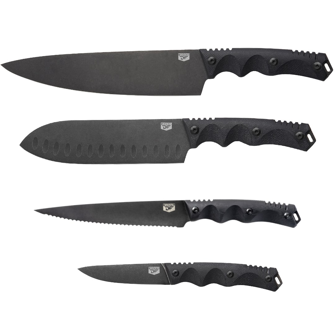 DFACKTO Chef Knife Santoku Knife Serrated Knife and Paring Knife