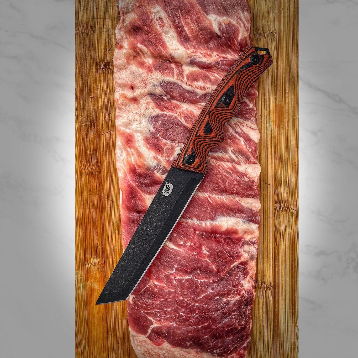 5.5" Tanto Knife // Orange Handle