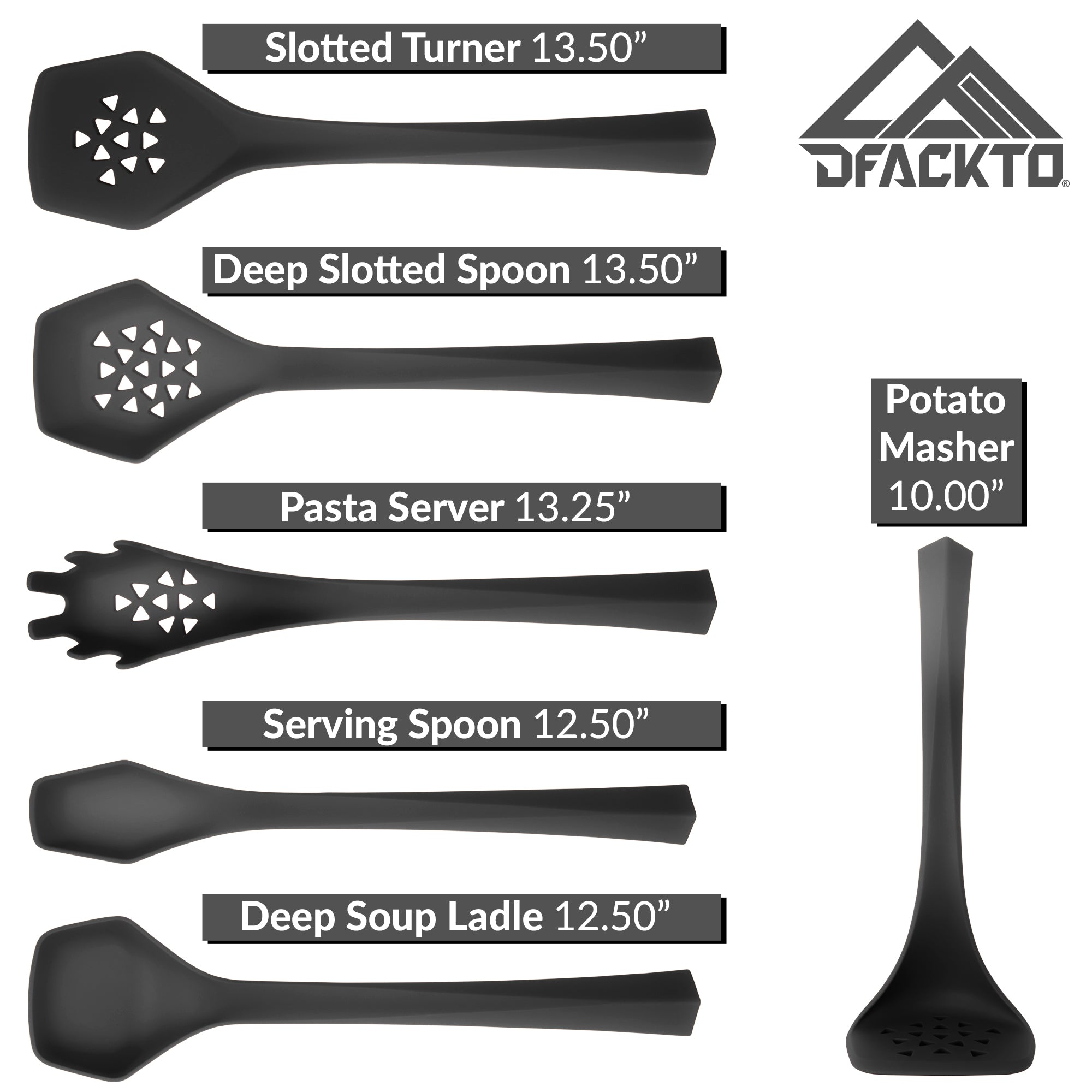 6 Piece Heavy Duty Kitchen Utensil Set // Black