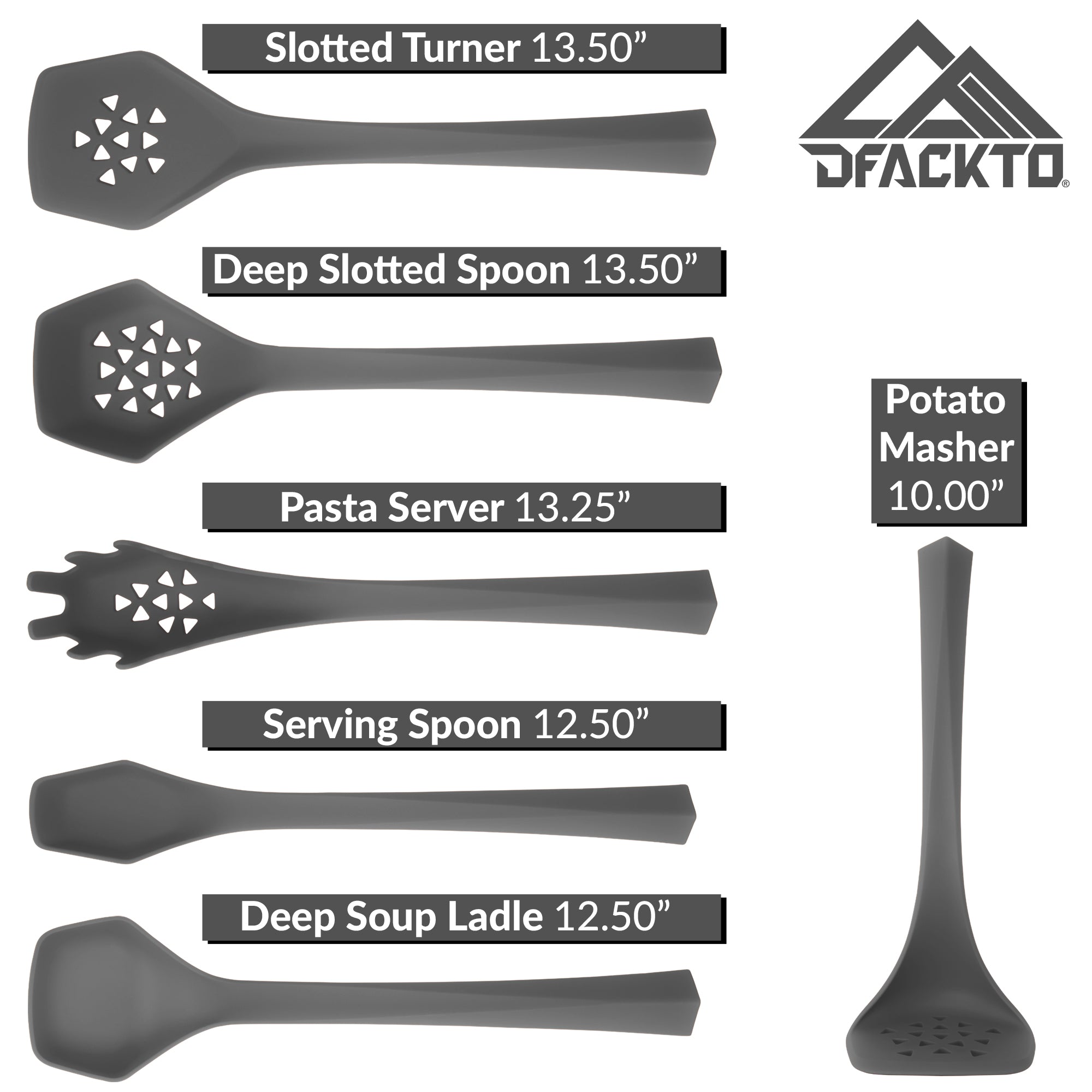 6 Piece Heavy Duty Kitchen Utensil Set // Gray