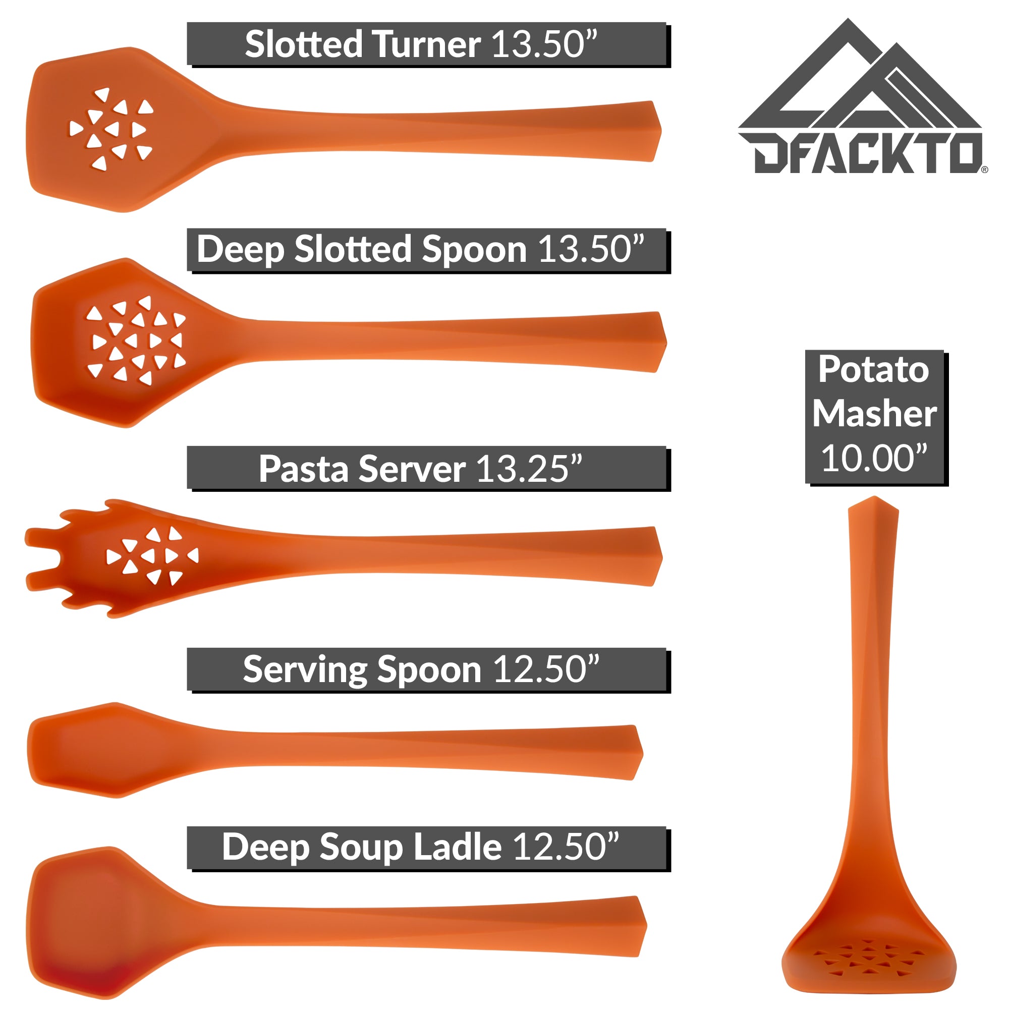 6 Piece Heavy Duty Kitchen Utensil Set // Orange