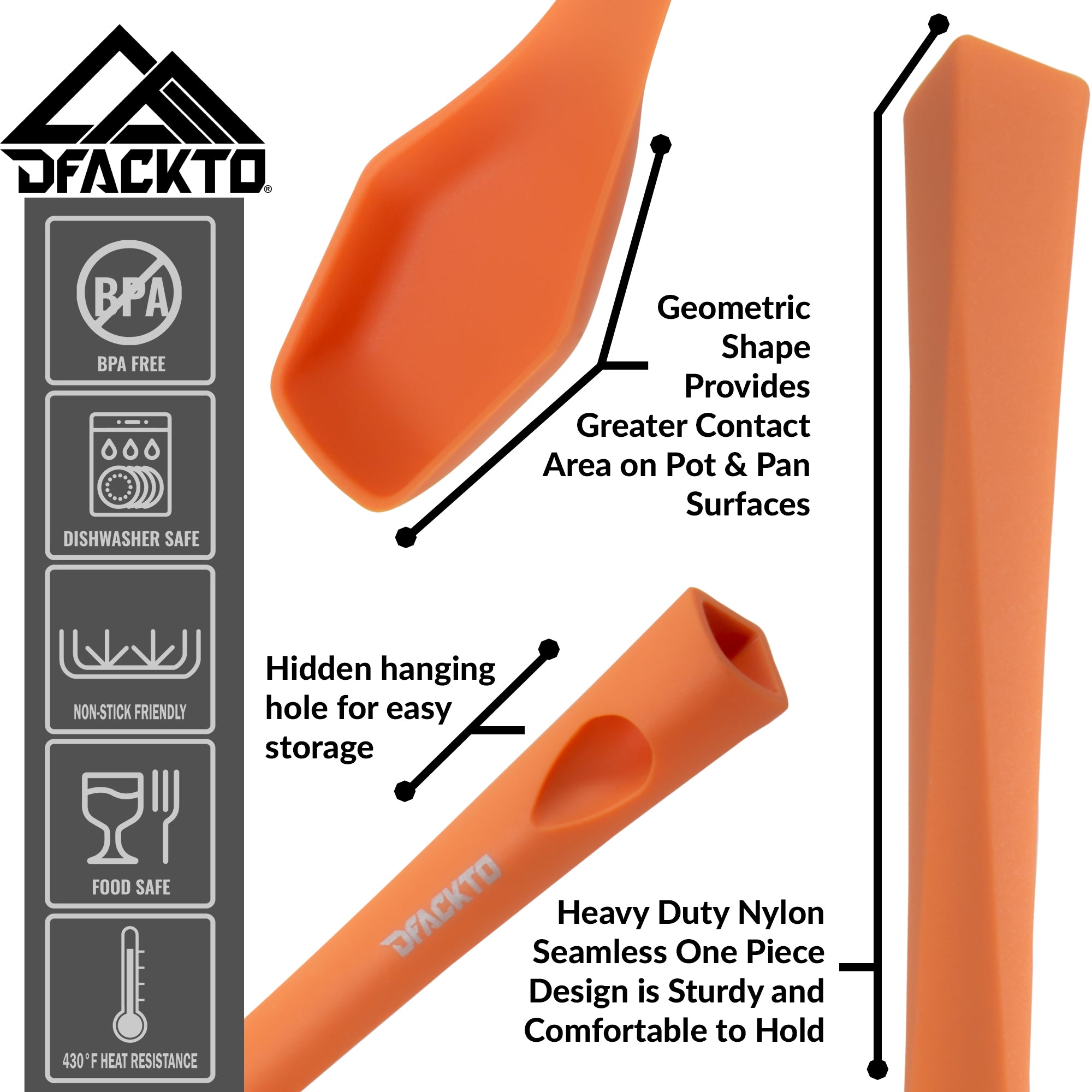 6 Piece Heavy Duty Kitchen Utensil Set // Orange