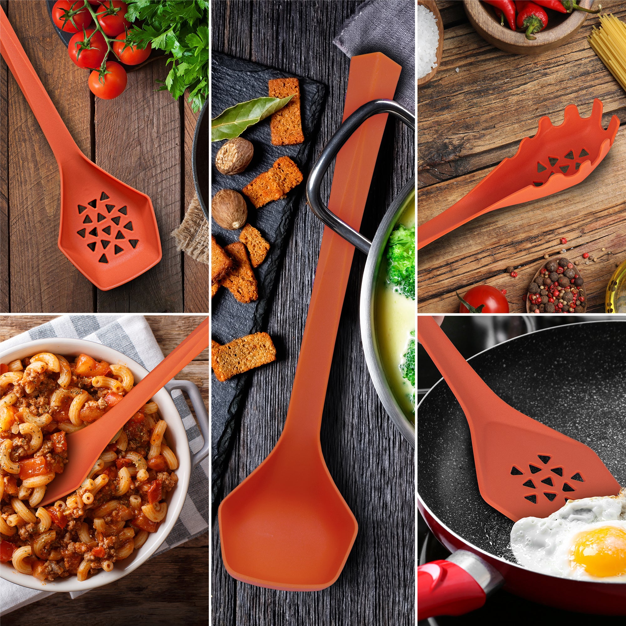 6 Piece Heavy Duty Kitchen Utensil Set // Orange