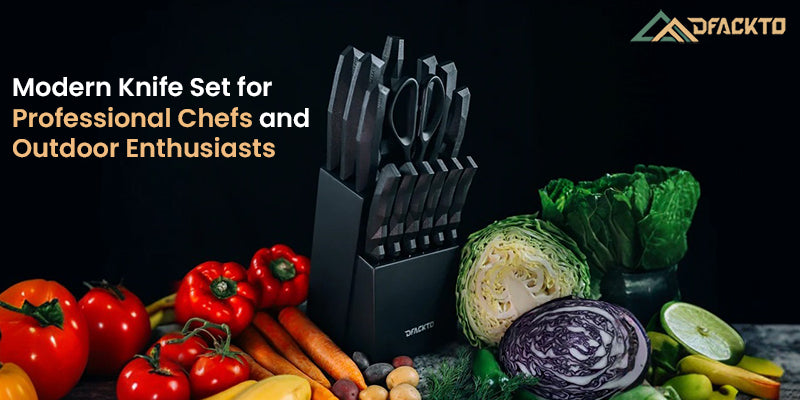 Modern Knife Set for Professional Chefs and Outdoor Enthusiasts