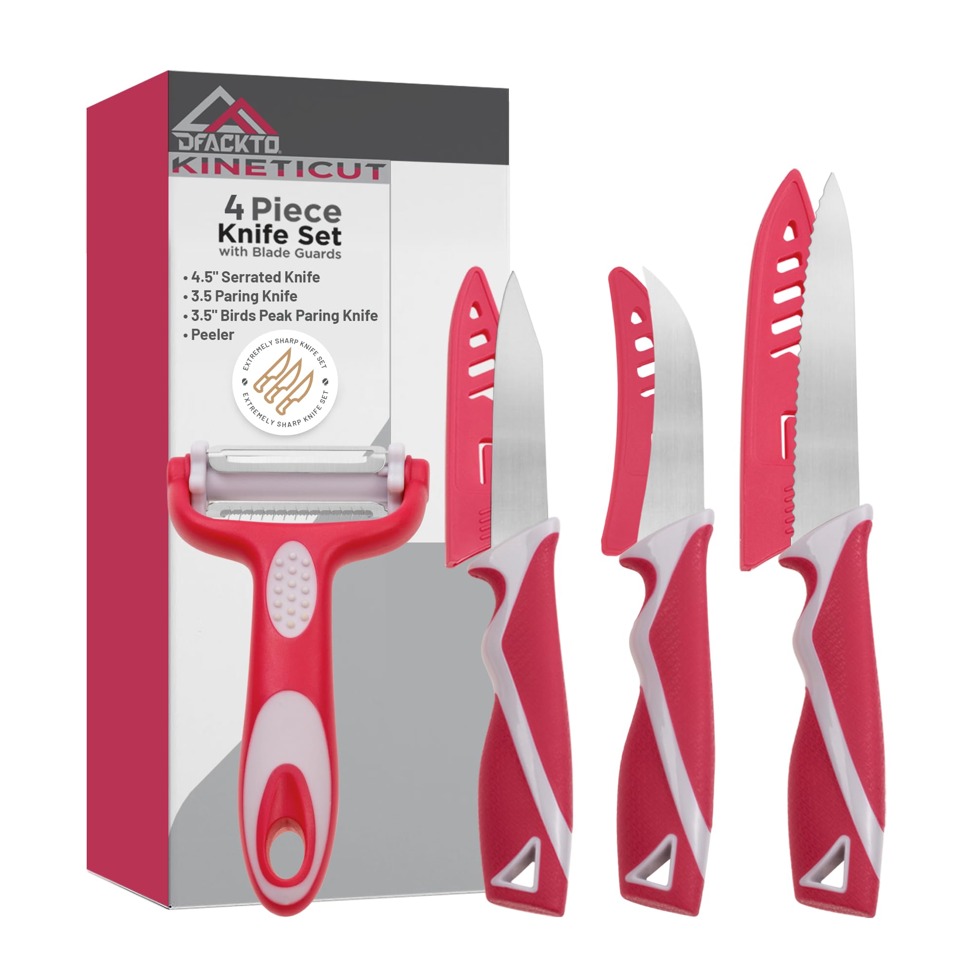 4-Piece Paring Knife Set with Kitchen Peeler