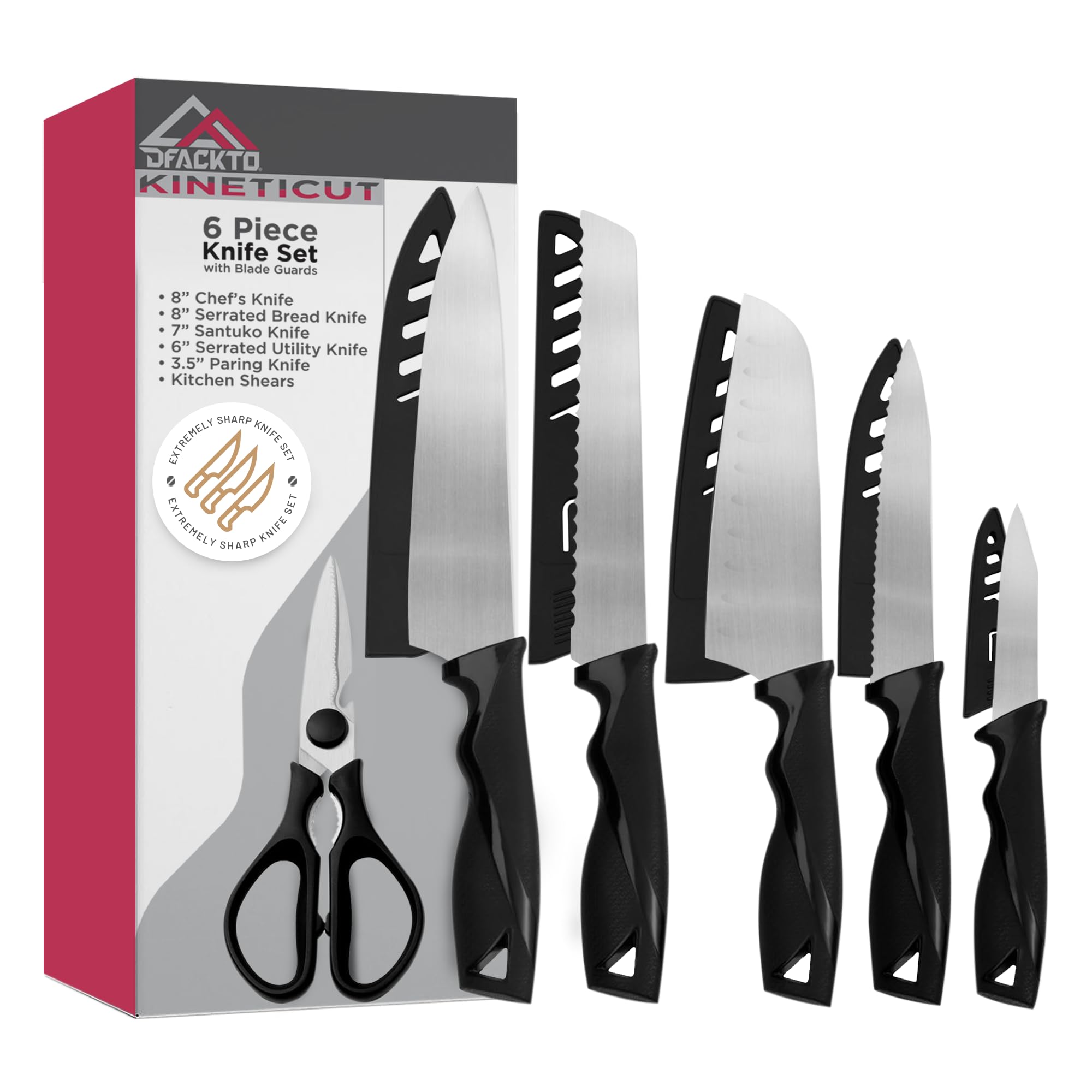 6-Piece Kitchen Knife Set with Scissors without Block