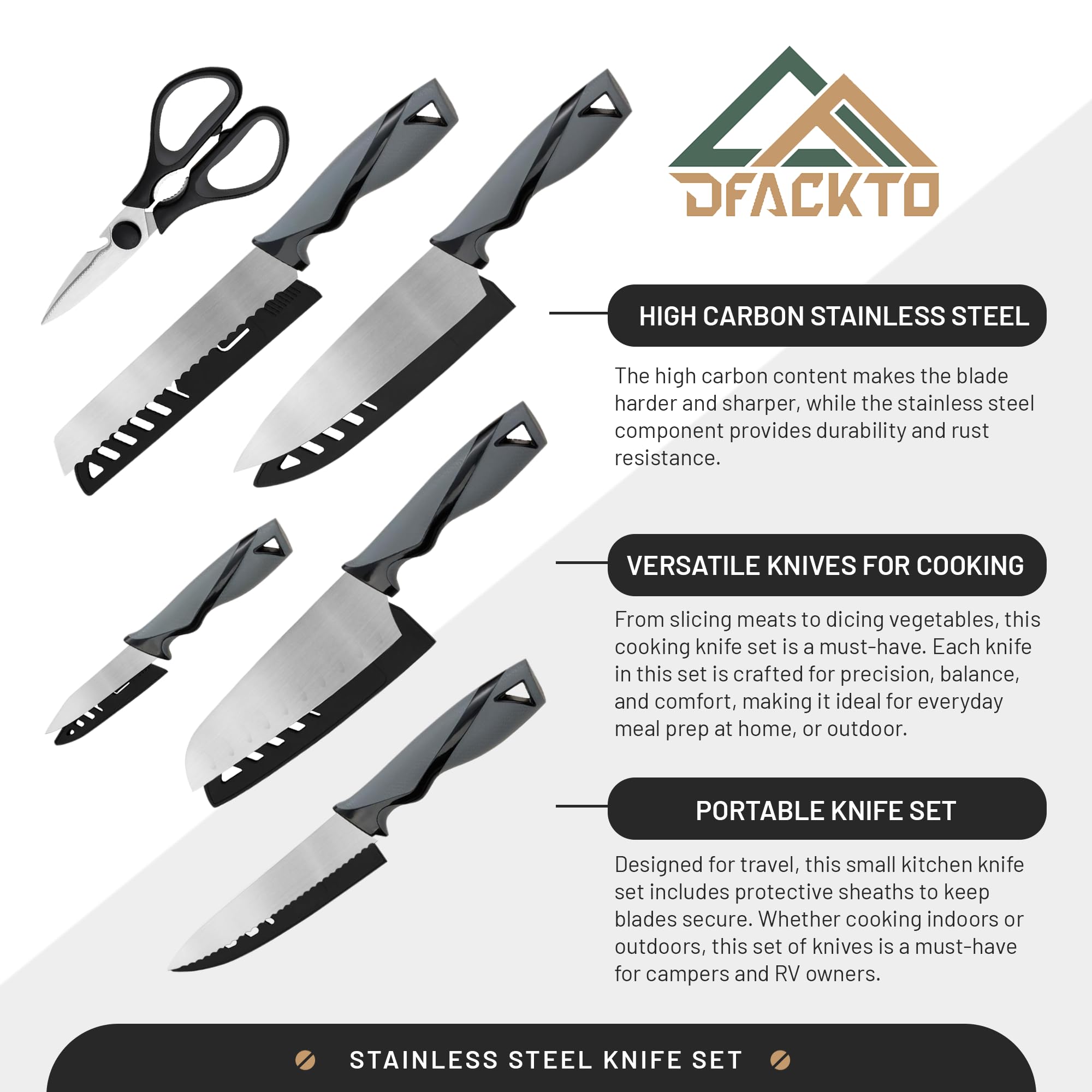 6-Piece Kitchen Knife Set with Scissors without Block