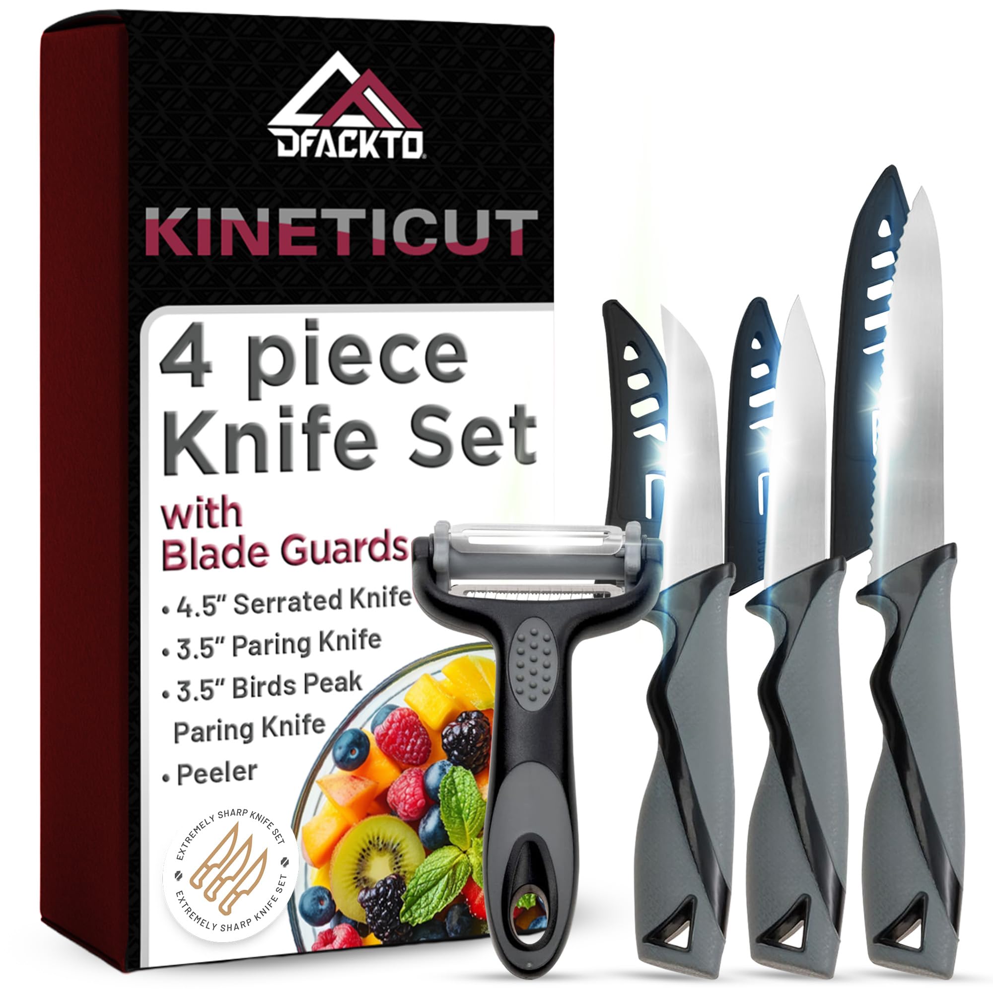 4-Piece Paring Knife Set with Kitchen Peeler