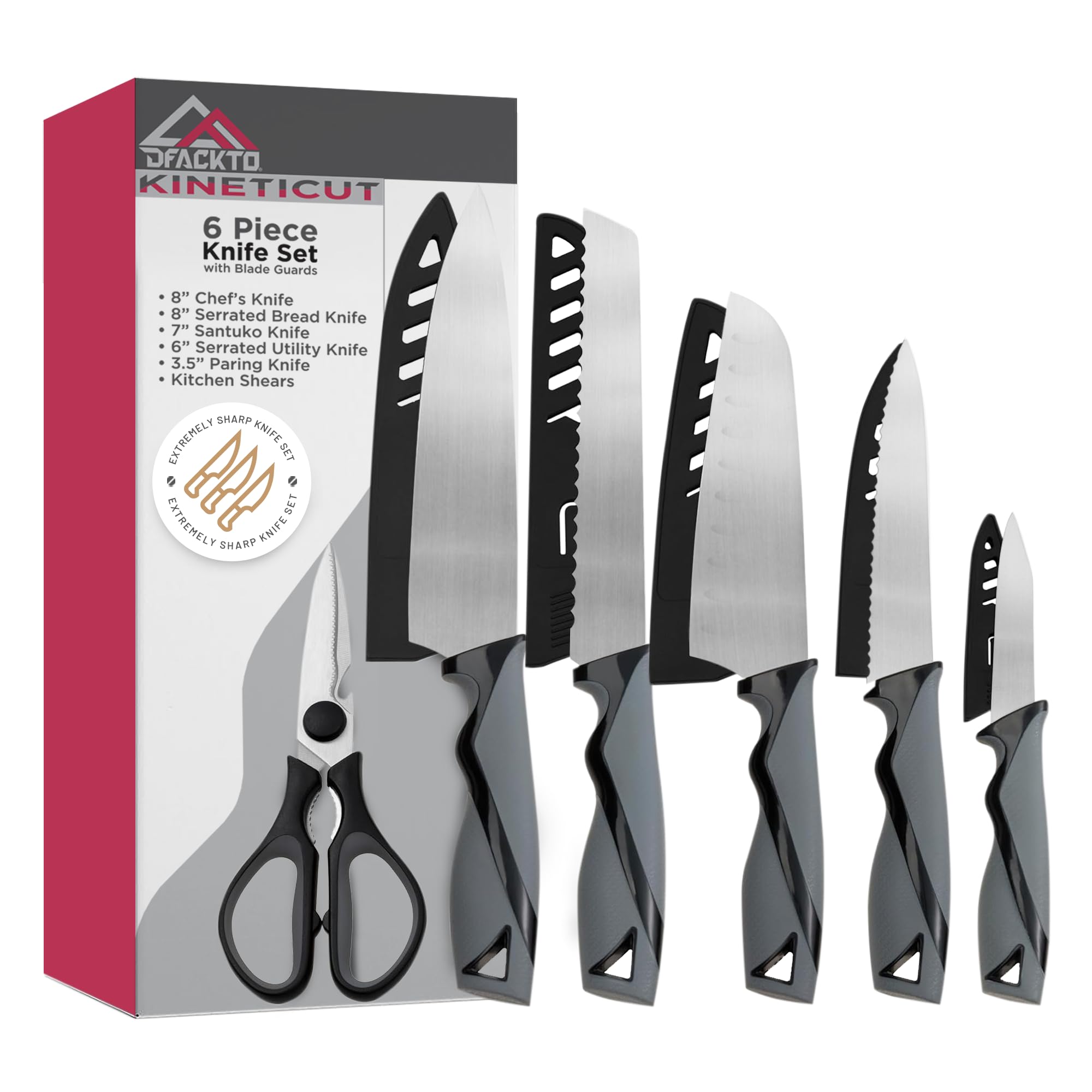6-Piece Kitchen Knife Set with Scissors without Block