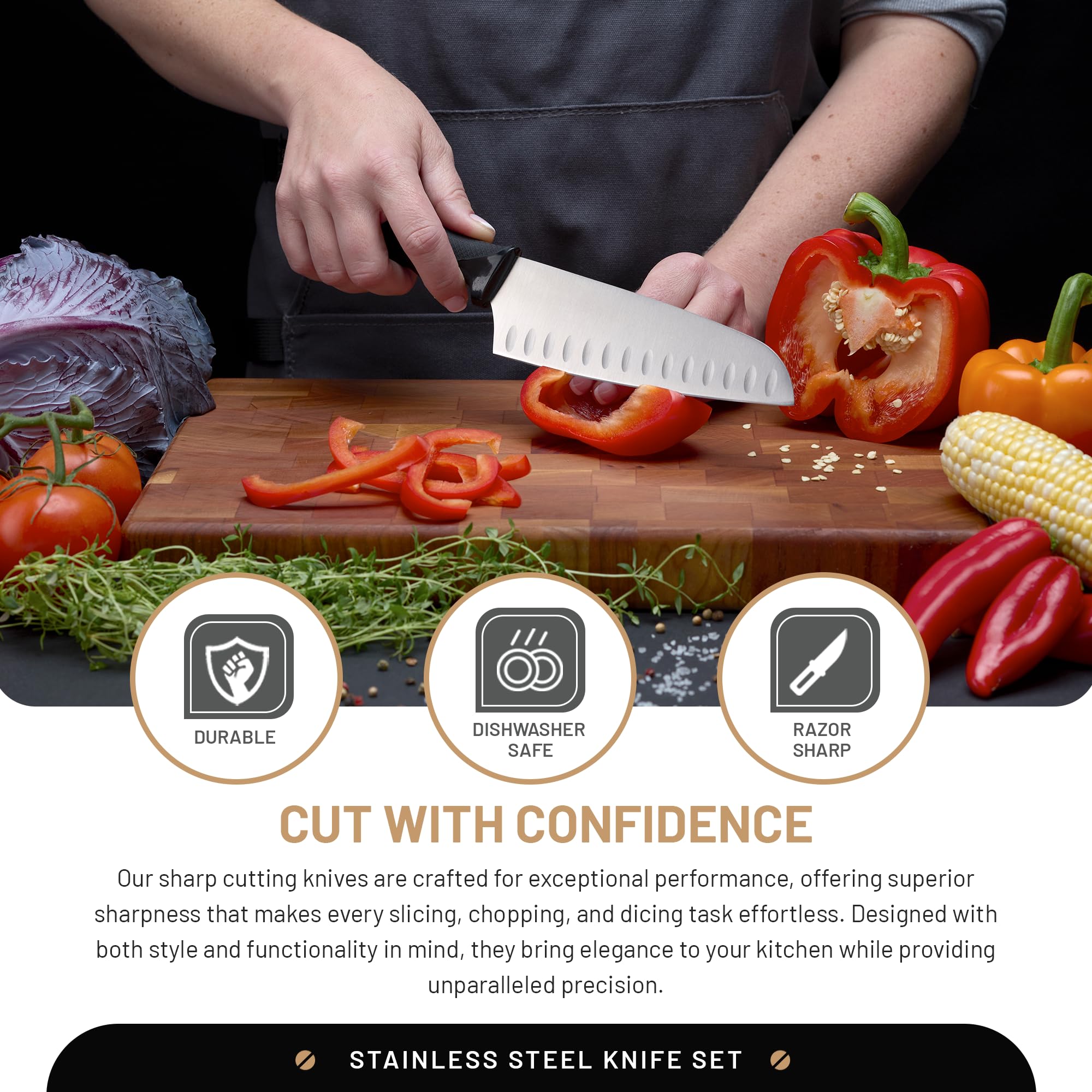 6-Piece Kitchen Knife Set with Scissors without Block