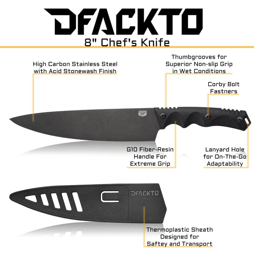 DFACKTO Chef Knife Infographic